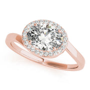 Noble Sidestone Oval Diamond Engagement Ring in 10K/14K gold and platinum with certified lab-grown or natural diamonds