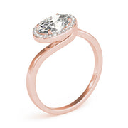 Noble Sidestone Oval Diamond Engagement Ring in 10K/14K gold and platinum with certified lab-grown or natural diamonds