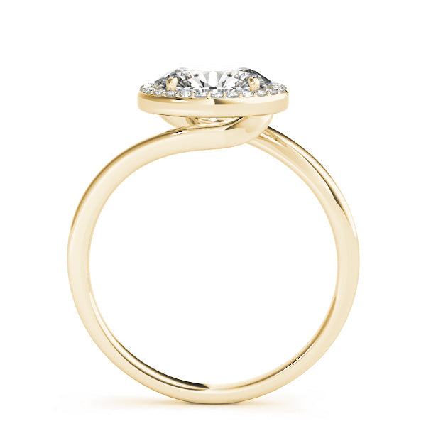 Noble Sidestone Oval Diamond Engagement Ring in 10K/14K gold and platinum with certified lab-grown or natural diamonds