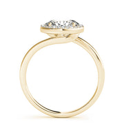 Noble Sidestone Oval Diamond Engagement Ring in 10K/14K gold and platinum with certified lab-grown or natural diamonds