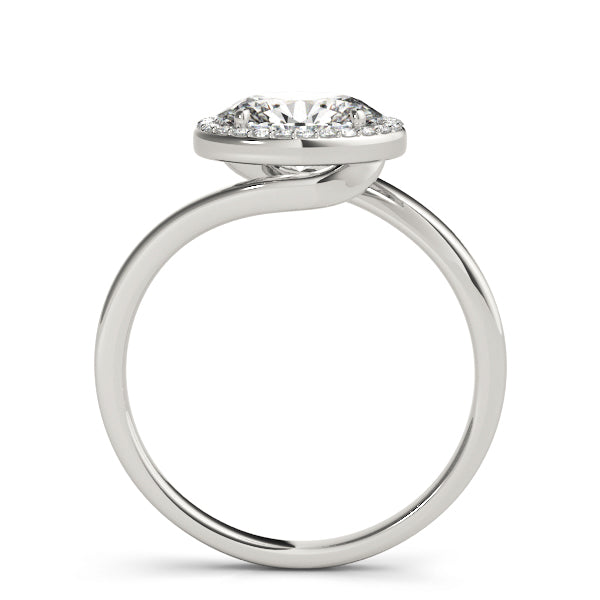 Noble Sidestone Oval Diamond Engagement Ring in 10K/14K gold and platinum with certified lab-grown or natural diamonds