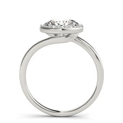 Noble Sidestone Oval Diamond Engagement Ring in 10K/14K gold and platinum with certified lab-grown or natural diamonds
