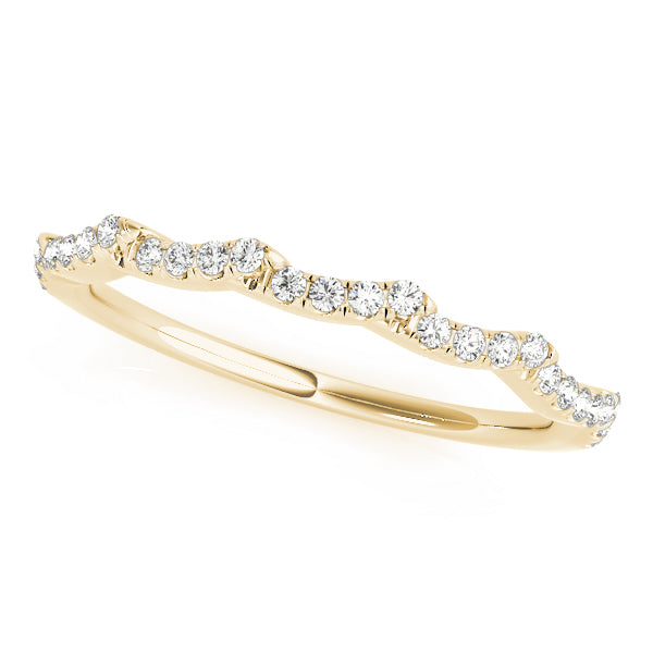 Wavy Half Eternity Ring in 10K/14K gold and platinum with certified lab-grown or natural diamonds