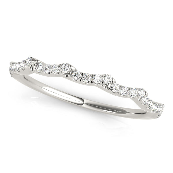 Wavy Half Eternity Ring in Gold & Platinum