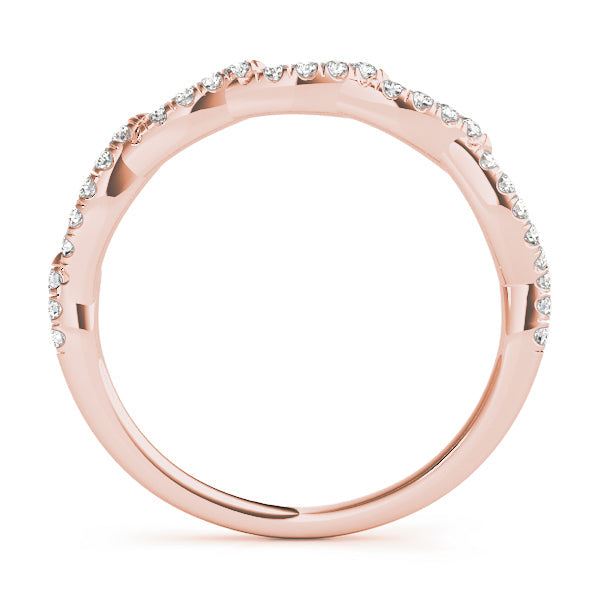 Wavy Half Eternity Ring in Gold & Platinum