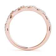Wavy Half Eternity Ring in Gold & Platinum