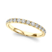 French-Cut Round Diamond Half Eternity Ring in 10K/14K gold and platinum with certified lab-grown or natural diamonds