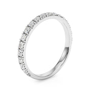 French-Cut Round Diamond Half Eternity Ring in Gold & Platinum