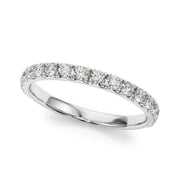 French-Cut Round Diamond Half Eternity Ring in Gold & Platinum