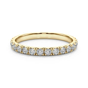 French-Cut Round Diamond Half Eternity Ring in Gold & Platinum