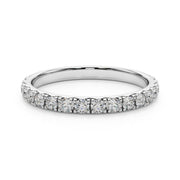 French-Cut Round Diamond Half Eternity Ring in Gold & Platinum