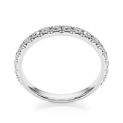 French-Cut Round Diamond Half Eternity Ring in Gold & Platinum