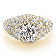 Radiant Fashion Band Round Diamond Engagement Ring in 10K/14K gold and platinum with certified lab-grown or natural diamonds
