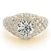 Radiant Fashion Band Round Diamond Engagement Ring in 10K/14K gold and platinum with certified lab-grown or natural diamonds