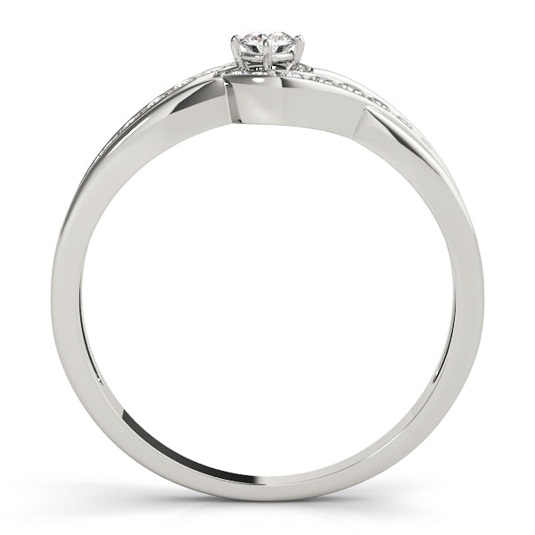 Elegant Sidestone Round Diamond Engagement Ring in 10K/14K gold and platinum with certified lab-grown or natural diamonds