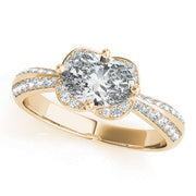 Heirloom Sidestone Oval Diamond Engagement Ring in 10K/14K gold and platinum with certified lab-grown or natural diamonds