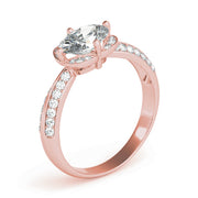 Heirloom Sidestone Oval Diamond Engagement Ring in 10K/14K gold and platinum with certified lab-grown or natural diamonds