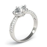 Heirloom Sidestone Oval Diamond Engagement Ring in 10K/14K gold and platinum with certified lab-grown or natural diamonds