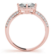 Heirloom Sidestone Oval Diamond Engagement Ring in 10K/14K gold and platinum with certified lab-grown or natural diamonds