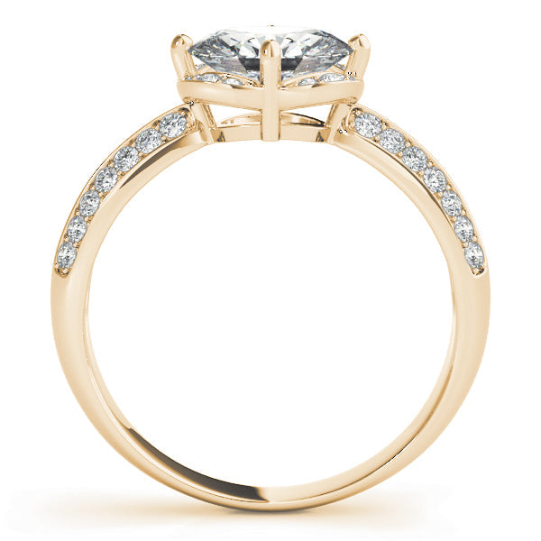 Heirloom Sidestone Oval Diamond Engagement Ring in 10K/14K gold and platinum with certified lab-grown or natural diamonds