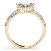 Heirloom Sidestone Oval Diamond Engagement Ring in 10K/14K gold and platinum with certified lab-grown or natural diamonds