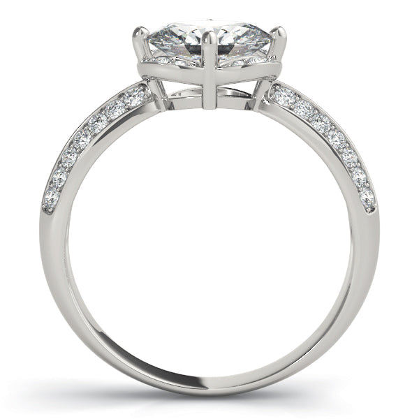 Heirloom Sidestone Oval Diamond Engagement Ring in 10K/14K gold and platinum with certified lab-grown or natural diamonds