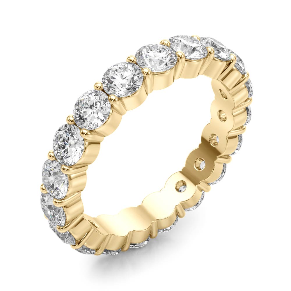 Shared Prong Full Eternity Ring in Gold & Platinum