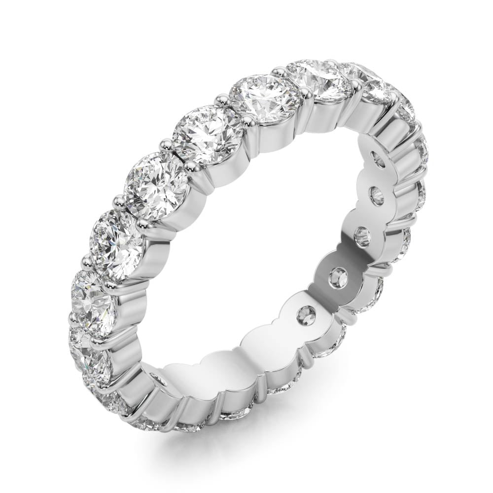 Shared Prong Full Eternity Ring in Gold & Platinum