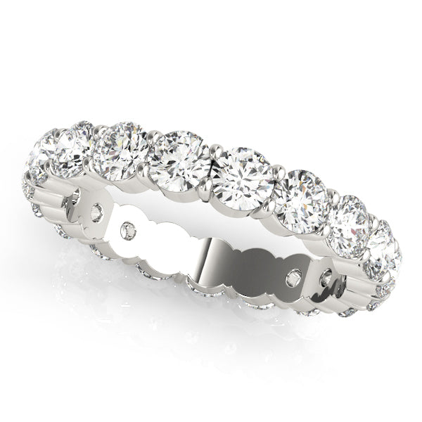 Shared Prong Full Eternity Ring in Gold & Platinum
