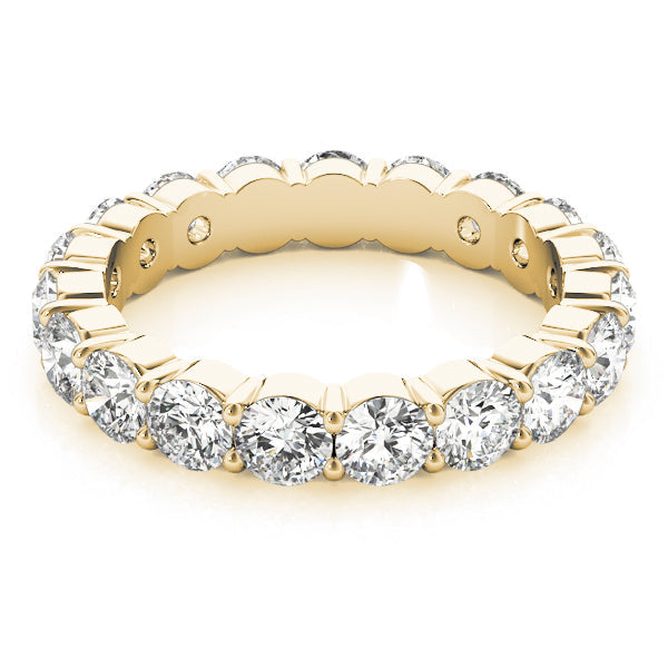 Shared Prong Full Eternity Ring in Gold & Platinum