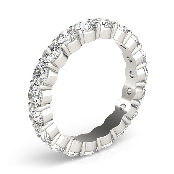 Shared Prong Full Eternity Ring in Gold & Platinum