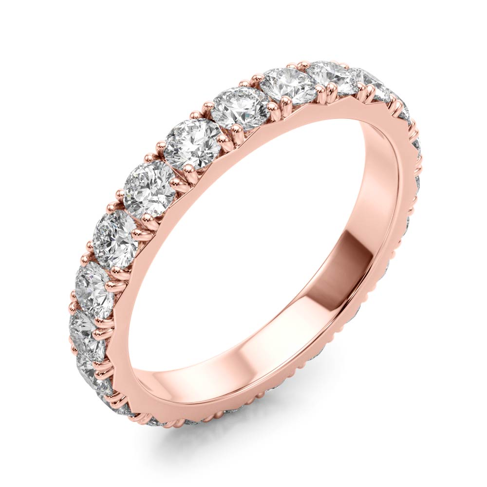 French-Cut Full Eternity Ring in Gold & Platinum