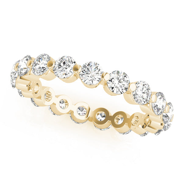Single Shared-Prong Full Eternity Ring in 10K/14K gold and platinum with certified lab-grown or natural diamonds
