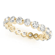 Single Shared-Prong Full Eternity Ring in 10K/14K gold and platinum with certified lab-grown or natural diamonds