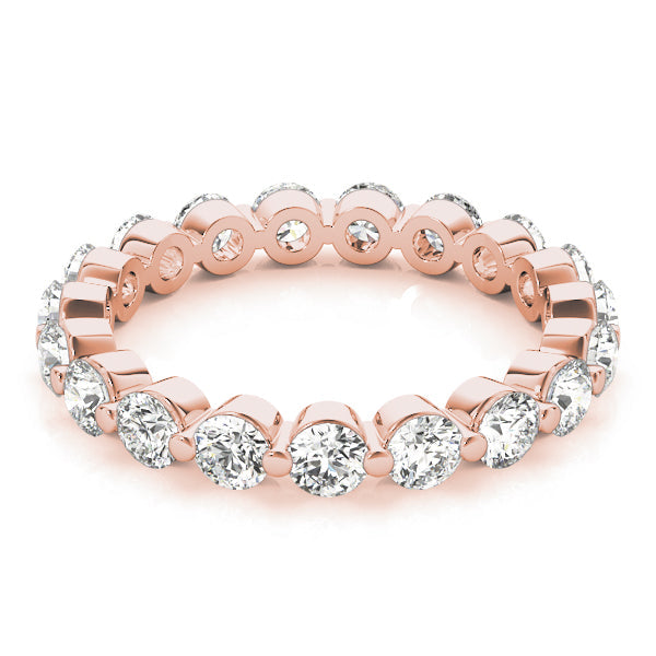 Single Shared-Prong Full Eternity Ring in Gold & Platinum