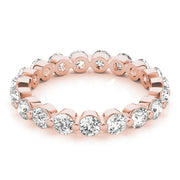 Single Shared-Prong Full Eternity Ring in Gold & Platinum