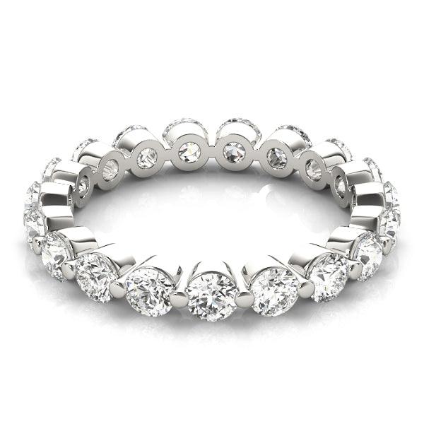Single Shared-Prong Full Eternity Ring in Gold & Platinum