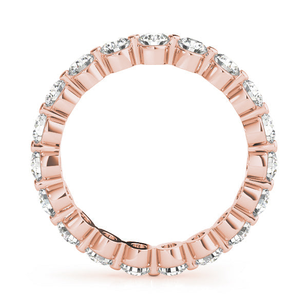 Single Shared-Prong Full Eternity Ring in Gold & Platinum