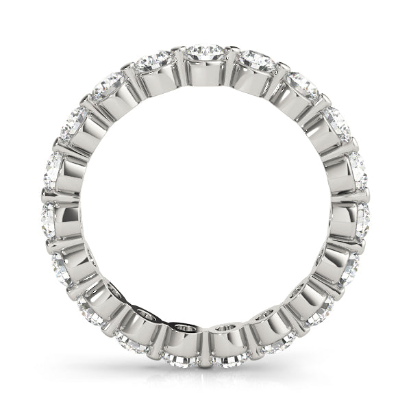 Single Shared-Prong Full Eternity Ring in Gold & Platinum