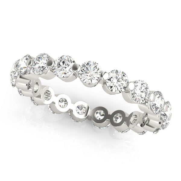Single Shared-Prong Full Eternity Ring in Gold & Platinum