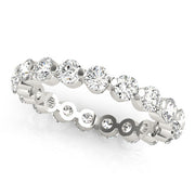 Single Shared-Prong Full Eternity Ring in Gold & Platinum