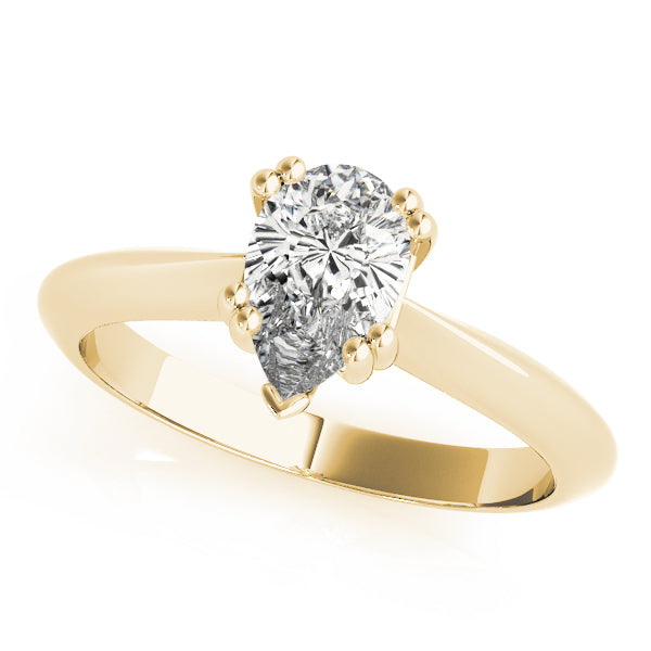 Exquisite Double Prong Engagement Ring Pear Diamond Engagement Ring in 10K/14K gold and platinum with certified lab-grown or natural diamonds
