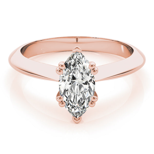 Radiant Double Prong Engagement Ring Marquise Diamond Engagement Ring in 10K/14K gold and platinum with certified lab-grown or natural diamonds