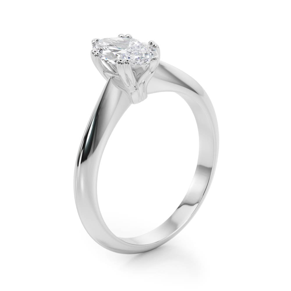 Radiant Double Prong Engagement Ring Marquise Diamond Engagement Ring in 10K/14K gold and platinum with certified lab-grown or natural diamonds