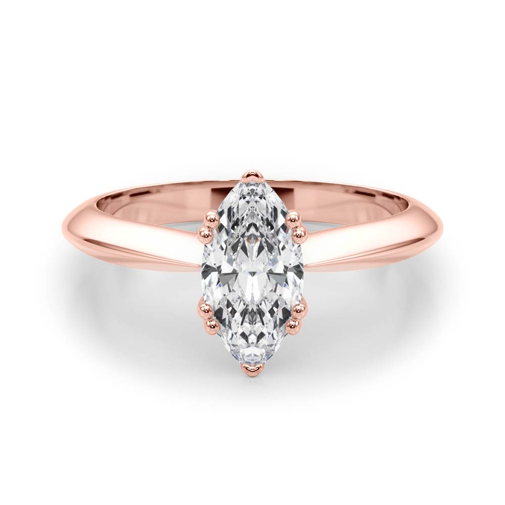 Radiant Double Prong Engagement Ring Marquise Diamond Engagement Ring in 10K/14K gold and platinum with certified lab-grown or natural diamonds