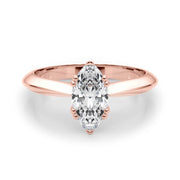 Radiant Double Prong Engagement Ring Marquise Diamond Engagement Ring in 10K/14K gold and platinum with certified lab-grown or natural diamonds