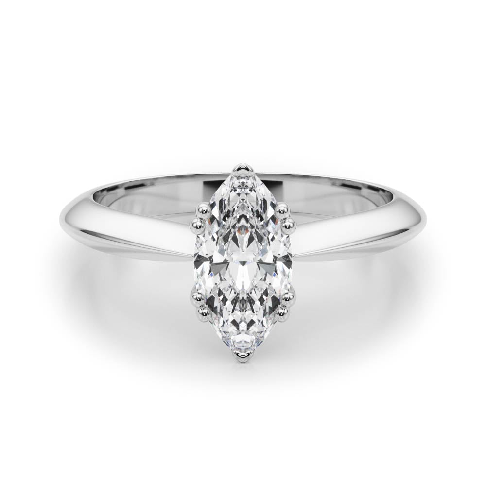 Radiant Double Prong Engagement Ring Marquise Diamond Engagement Ring in 10K/14K gold and platinum with certified lab-grown or natural diamonds