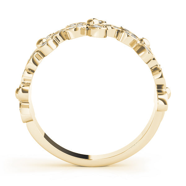 Nature Inspired Floral Stackable Half Eternity Ring in Gold & Platinum