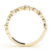 Nature Inspired Floral Stackable Half Eternity Ring in Gold & Platinum