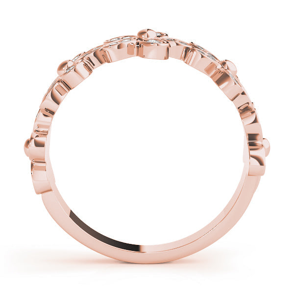 Nature Inspired Floral Stackable Half Eternity Ring in Gold & Platinum